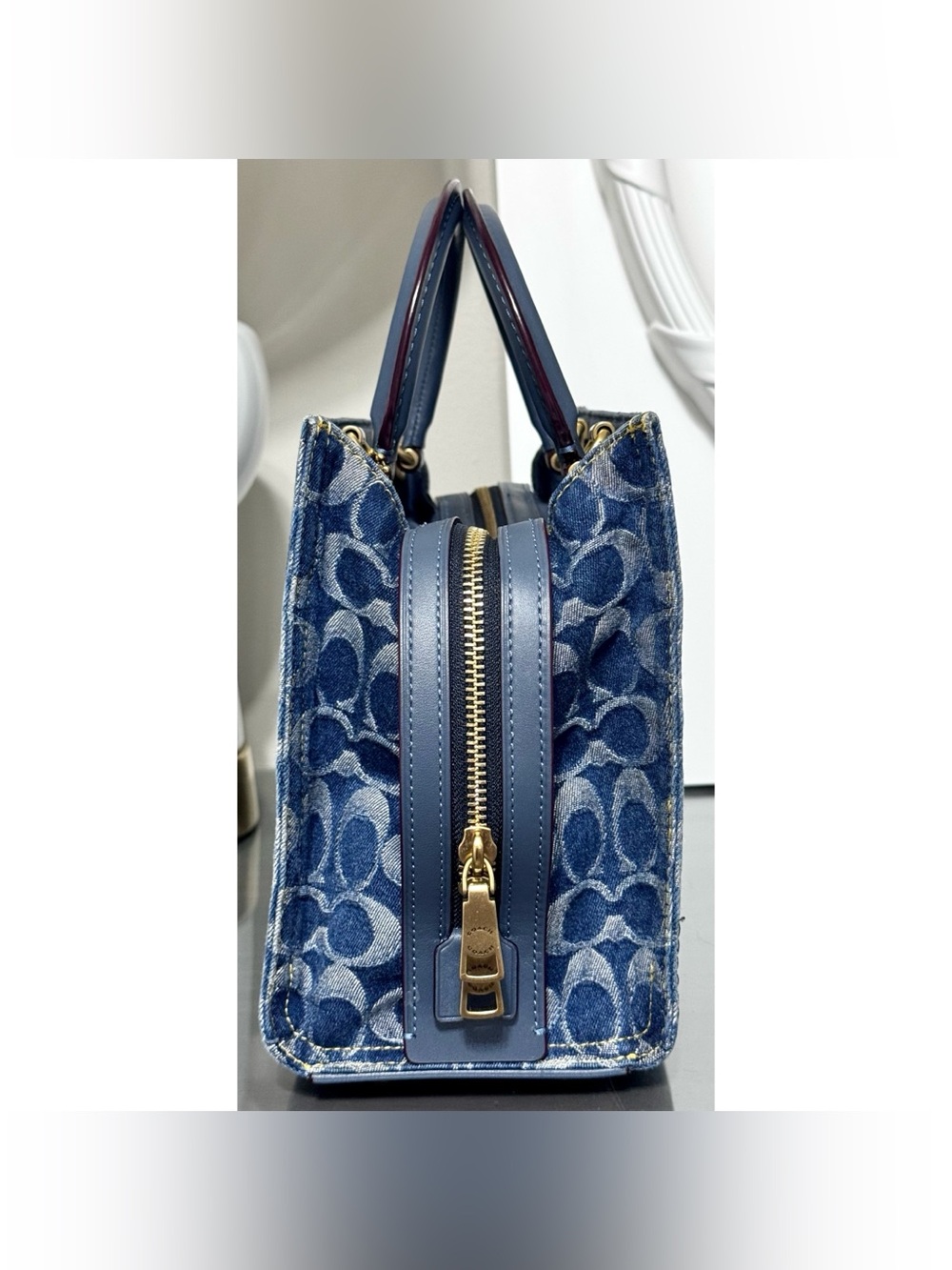 COACH‎ Rogue Bag 25 In Signature Denim, BRASS/ BLUE - Picture 4 of 9